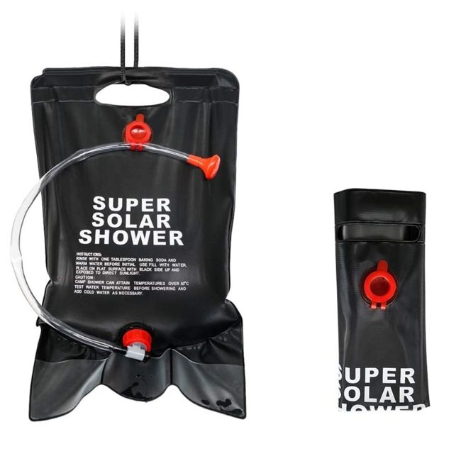 Dus solar suspendat pentru camping sau plaja, capacitate 20l, culoare Neagra [2]