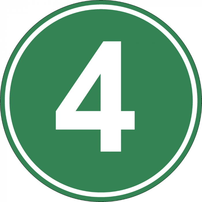 Eticheta, Autocolant Cifra 4, Autocolant Camion Euro 4, Diamentru 22 cm [2]