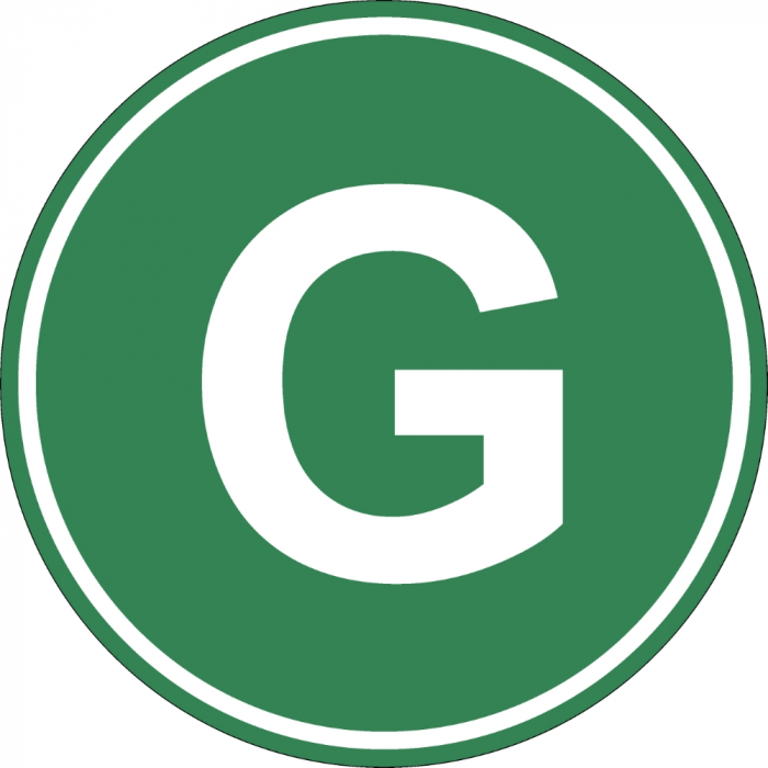 Eticheta, Autocolant Litera G, Autocolant Camion Litera G, Diamentru 22 cm [2]