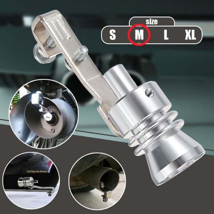 Fluier din aluminiu pentru toba marime M, compatibil cu motoare intre 1600 - 2000 cc [1]