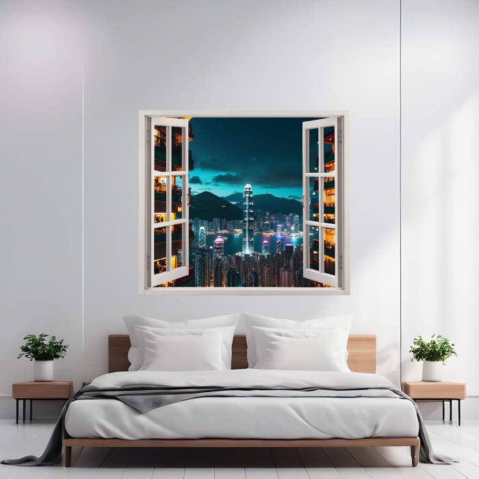 Folie imprimata color pentru decor perete locuinta, dimensiune 125 x 110cm, model: VIEW TO HAVEN 07 [1]
