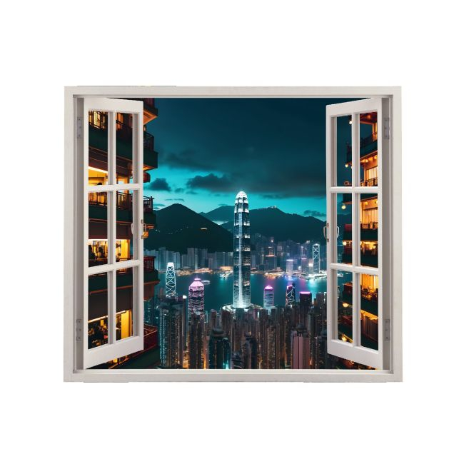 Folie imprimata color pentru decor perete locuinta, dimensiune 125 x 110cm, model: VIEW TO HAVEN 07 [2]