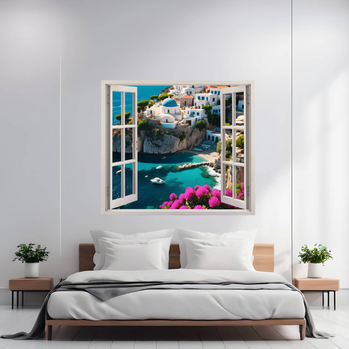 Folie imprimata color pentru decor perete locuinta, dimensiune 125 x 110cm, model: VIEW TO HAVEN 13 [1]