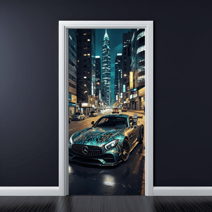 Folie imprimata color pentru decor Usa, dimensiune 200 x 90cm, model: AVX-DR09 [1]