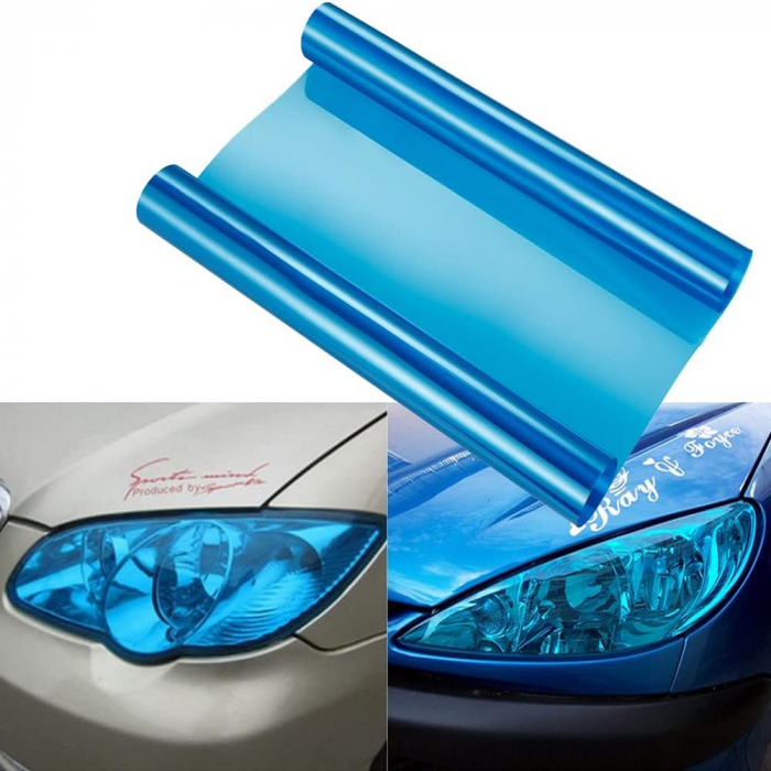 Folie protectie faruri / stopuri auto - Albastru (pret/m liniar) - 053 [3]