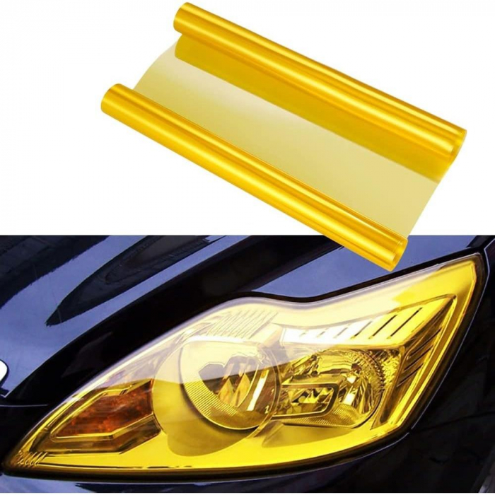 Folie protectie faruri / stopuri auto - Galben (pret/m liniar) [1]