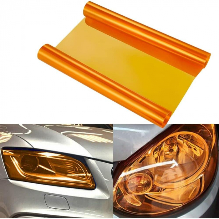 Folie protectie faruri / stopuri auto - Orange (pret/m liniar) - 034 [1]