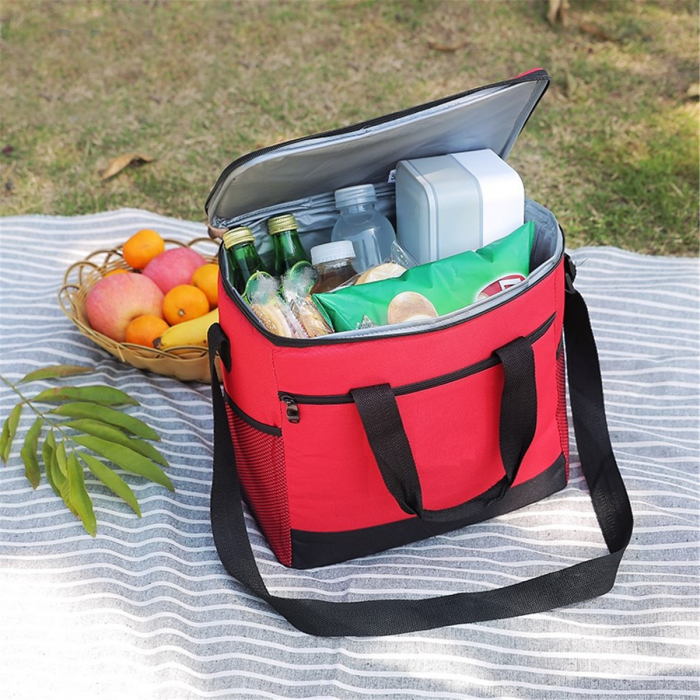 Geanta termoizolanta pentru picnic sau plaja, capacitate 16l, culoare Rosie [1]