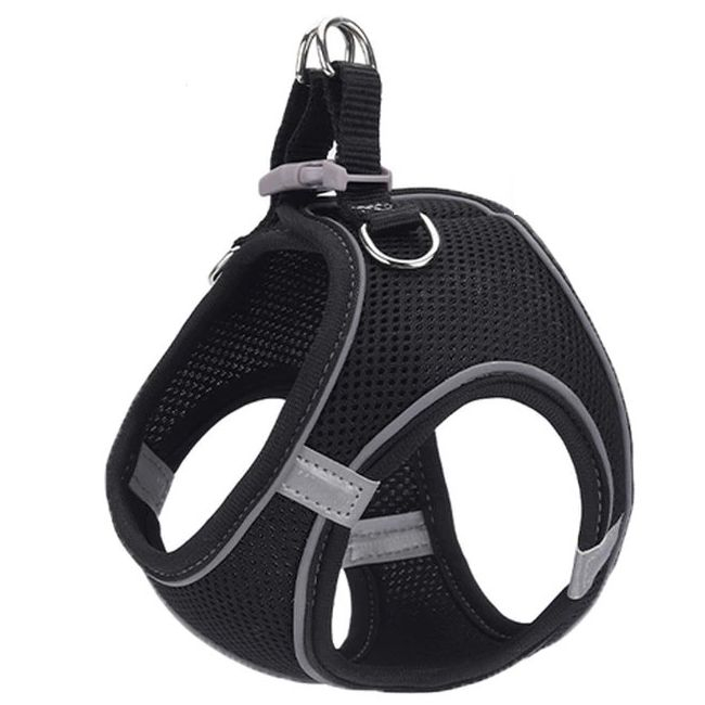 Ham pentru caini de talie mica cu elemente reflectorizante, confortabil, marime XXXS, culoare Negru, AniOne Germany [2]