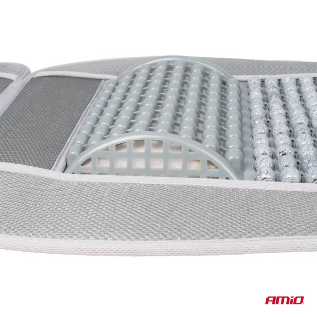 Husa scaun auto cu bile de masaj si suport lombar, dimensiuni 110 x 46 cm, culoare Gri [3]
