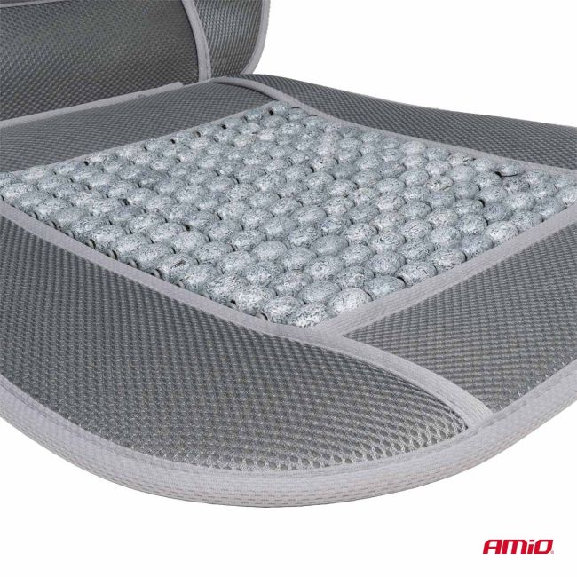Husa scaun auto cu bile de masaj si suport lombar, dimensiuni 110 x 46 cm, culoare Gri [2]