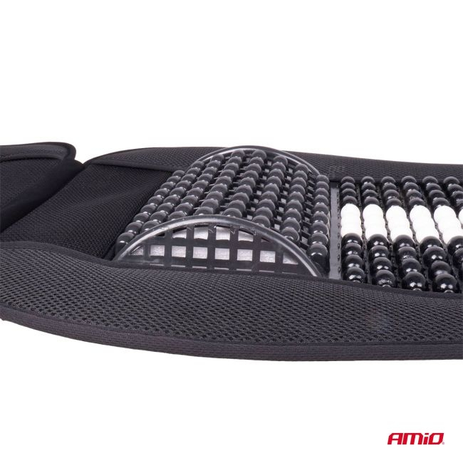 Husa scaun auto cu bile de masaj, suport lombar si tetiera, dimensiuni 131 x 46 cm, culoare Neagra [3]