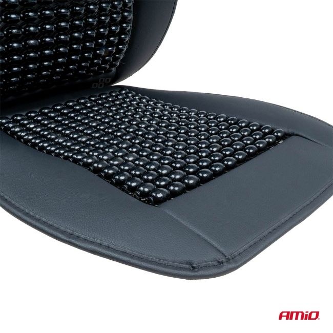 Husa scaun auto cu bile de masaj, suport lombar si tetiera, dimensiuni 147 x 68 cm, culoare Neagra [10]