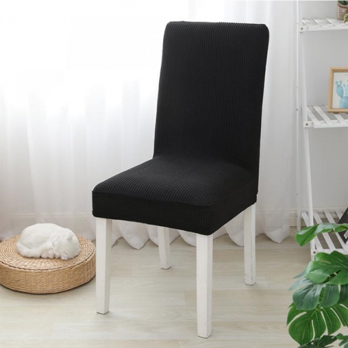 Husa universala pentru scaune clasice, model CATIFEA, culoare NEGRU [1]