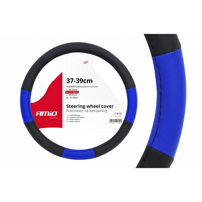 Husa volan negru + albastru SWC-04-M (37-39cm) [1]