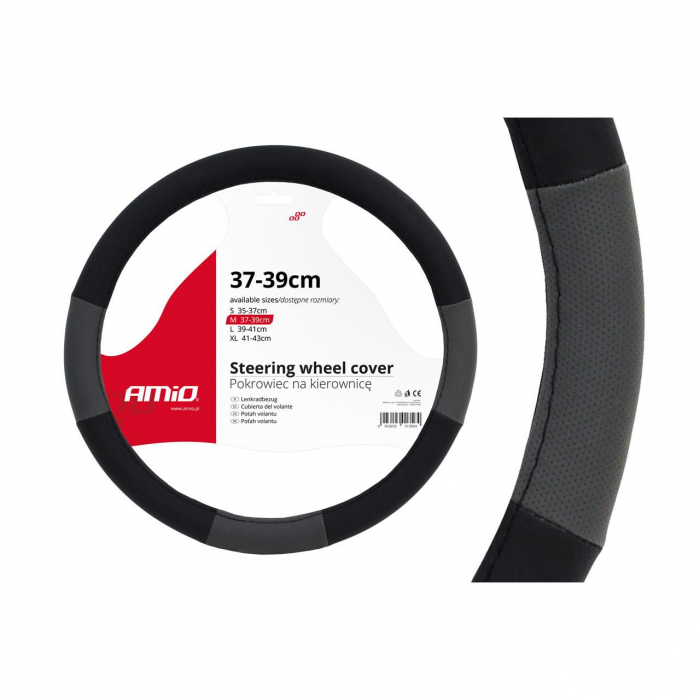Husa volan negru + gri SWC-05-M (37-39cm) [2]