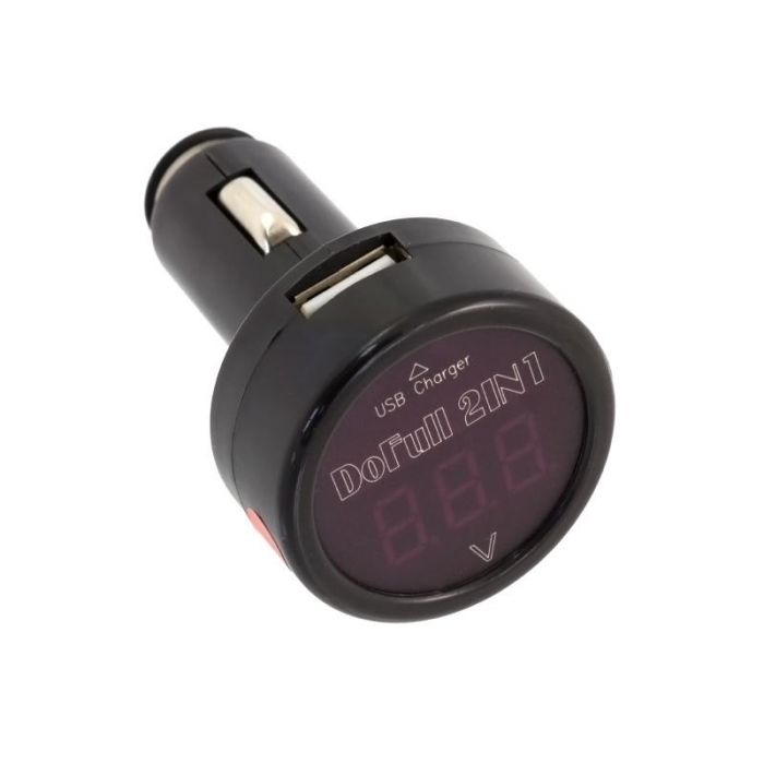 Incarcator Telefon Auto si Voltmetru Auto Digital, 2in1, 12V-24V [2]