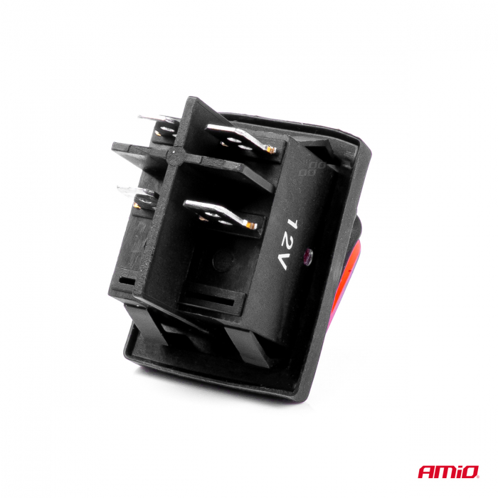 Intrerupator On/Off, 12/24V, dreptunghiular, waterproof, iluminat culoare Rosu, destinatie auto, utilitare, Off-Road, ATV, SSV, QUAD [3]