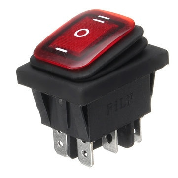 Intrerupator rectangular cu 3 pozitii, iluminat LED, waterproof, pentru utilaje, Off-Road, ATV, SSV, QUAD, Scuter, Motocicleta [2]