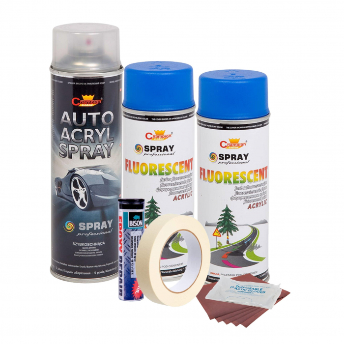 Kit complet reparatie si vopsire jante culoare Albastru Fluorescent, V2 [1]