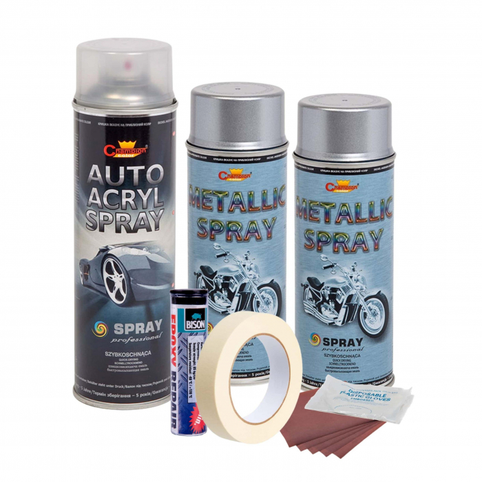 Kit complet reparatie si vopsire jante culoare Argintiu Metalizat, V2 [1]