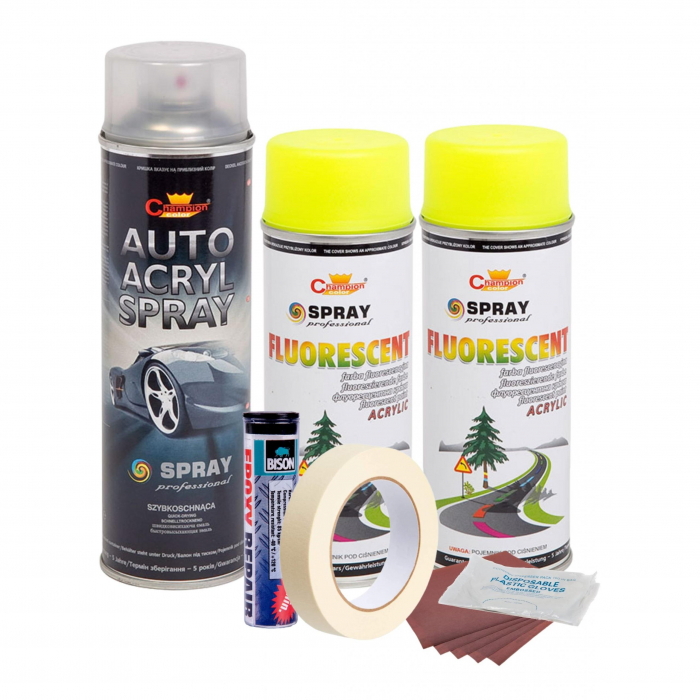 Kit complet reparatie si vopsire jante culoare Galben Fluorescent, V2 [3]