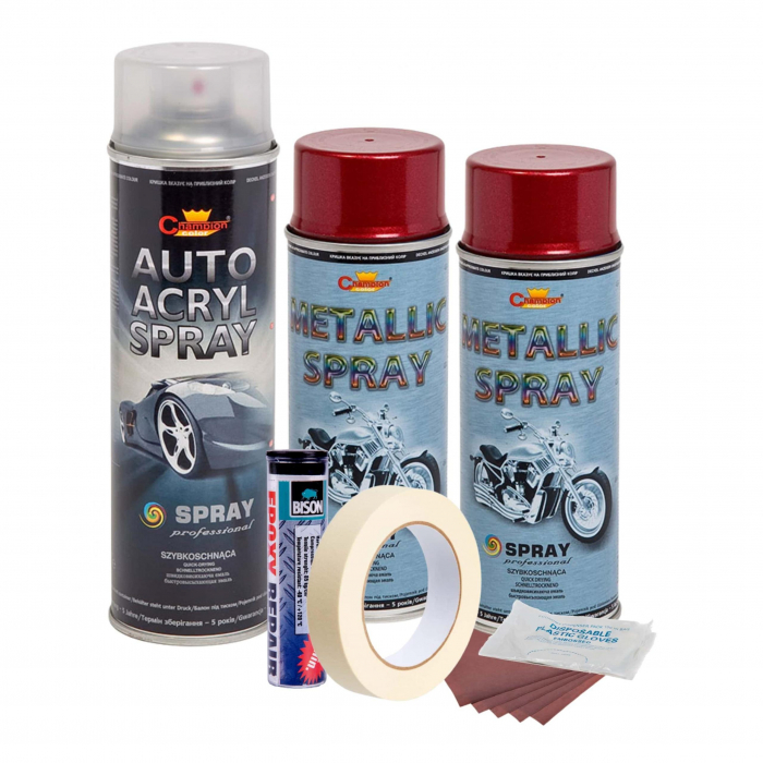 Kit complet reparatie si vopsire jante culoare Rosu Burgundy Metalizat, V2 [3]