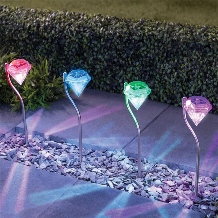 Lampa Solara estetica exterioara de gradina RGB LED tip "lampadar" [5]