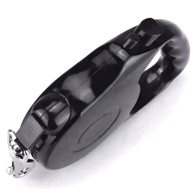 Lesa Retractabila Automata cu carabina pentru caini, lungime sfoara 5m, culoare Neagra [2]