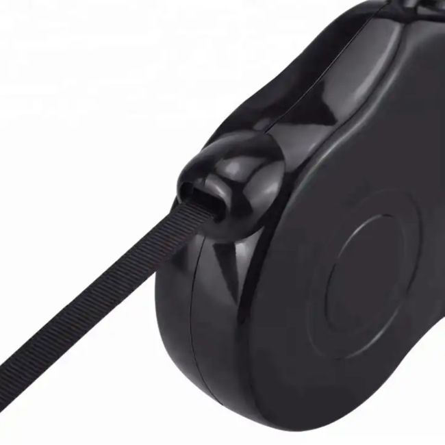 Lesa Retractabila Automata cu carabina pentru caini, lungime sfoara 5m, culoare Neagra [3]