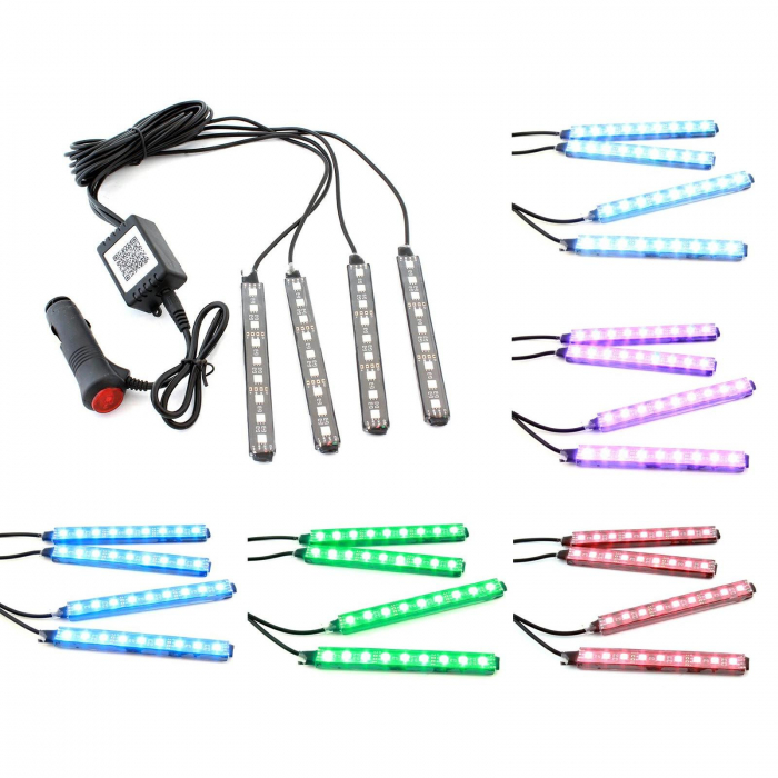 Lumini UnderCar LED - RGB pentru interior sau exterior cu Bluetooth - 12cm ZD65B [1]