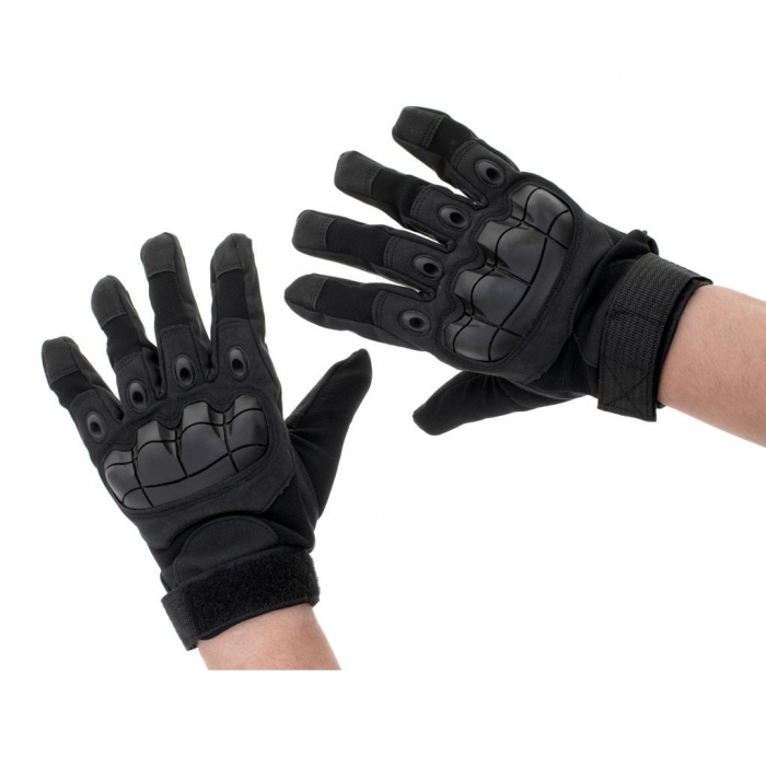 Manusi Tactice cu elemente de protectie, marime L, cu destinatie Moto, ATV, SSV, QUAD, culoare Neagra [1]