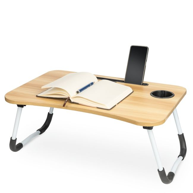 Masa pentru Laptop plianta din MDF, dimensiune 60 x 39,5 cm, cu suport pahar si telefon [5]