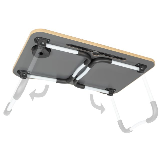 Masa pentru Laptop plianta din MDF, dimensiune 60 x 39,5 cm, cu suport pahar si telefon [4]