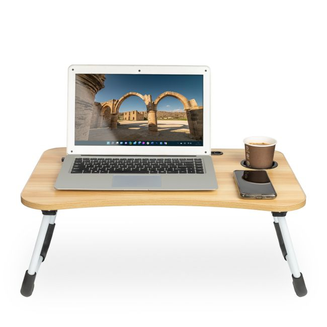 Masa pentru Laptop plianta din MDF, dimensiune 60 x 39,5 cm, cu suport pahar si telefon [13]