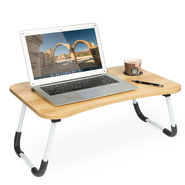 Masa pentru Laptop plianta din MDF, dimensiune 60 x 39,5 cm, cu suport pahar si telefon [14]