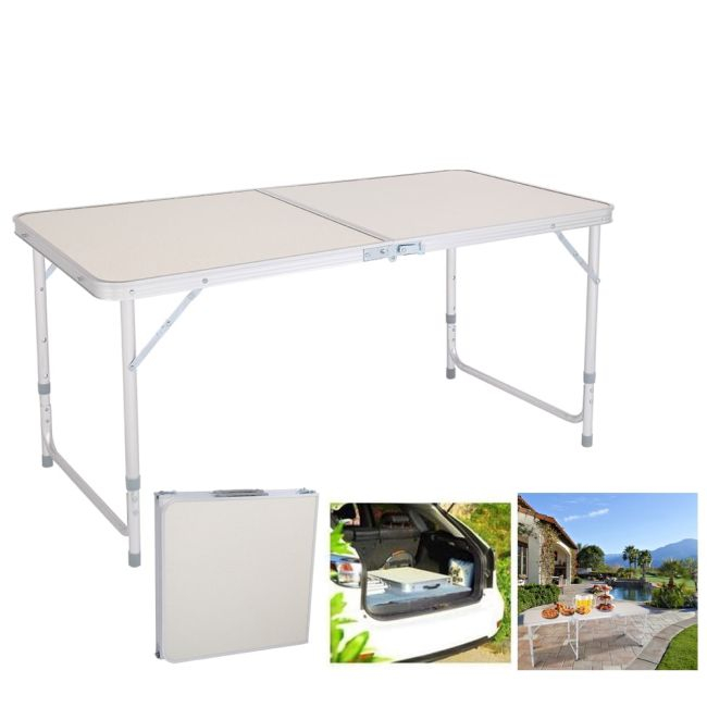 Masa Pliabila din aluminiu cu blat MDF pentru picnic, dimensiune 120 x 60 cm [2]