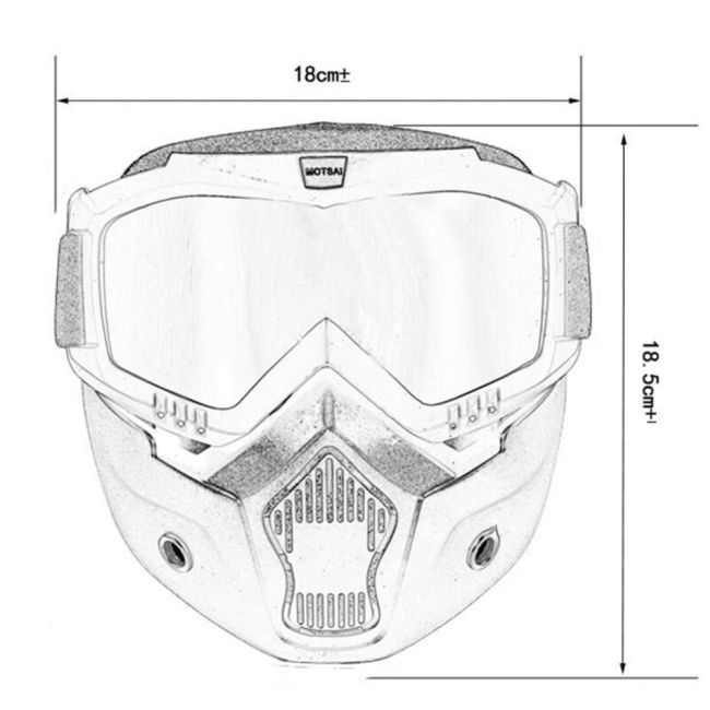 Masca de Protectie cu Ochelari Detasabili, cu destinatie Moto, ATV, SSV, QUAD [3]