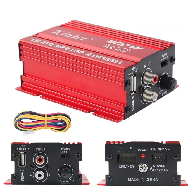 MINI amplificator auto, stereo, 500 W max, cu incarcare USB [2]