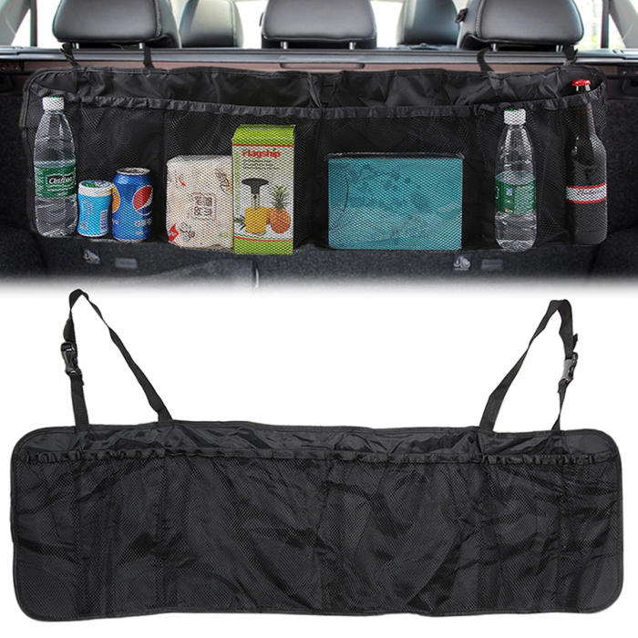 Organizator portbagaj auto cu 6 buzunare, 33 x 104 cm, culoare neagra [3]
