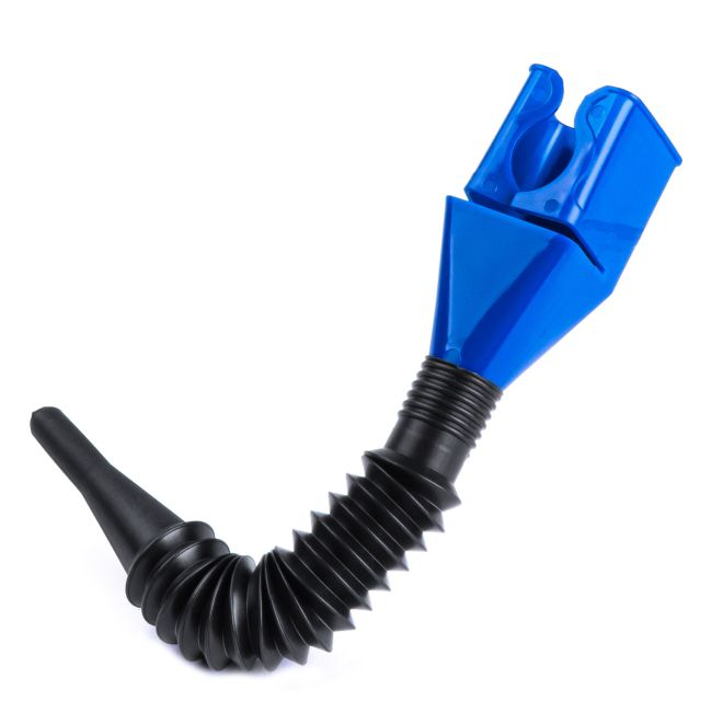 Palnie cu furtun flexibil care faciliteaza turnatul din sticle, rezervoare sau canistre cu diametrul gurii de 20 - 45 mm [4]