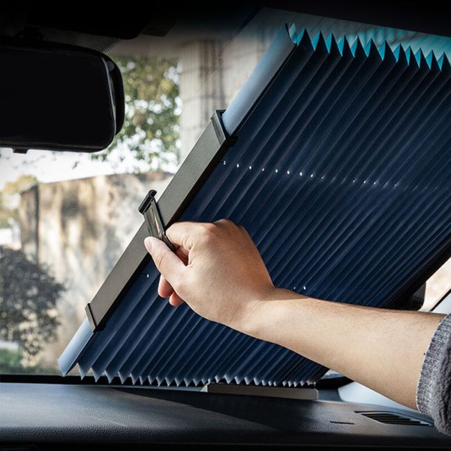 Parasolar auto retractabil de tip "Acordeon", dimensiune 70 x 150 cm [1]