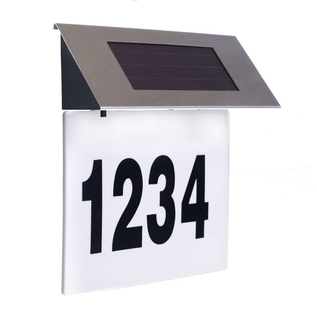 Placa numar casa iluminata LED, incarcare solara, carcasa din INOX [2]