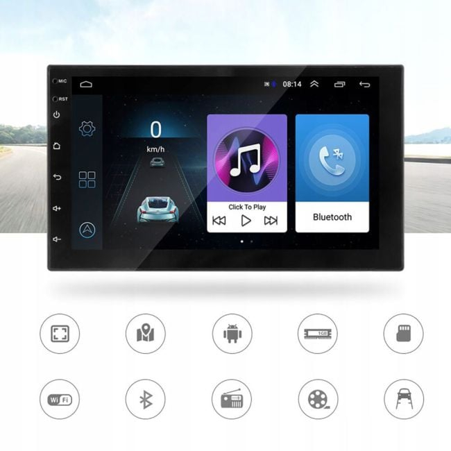 Player Video Auto cu ANDROID si GPS + Camera Marsarier INCLUSA, dimensiune 2DIN, TouchScreen de 7 inch, 4 x 45W, model WDS-40 cu Bluetooth, Handsfree, Radio, MP3, WMA, MP4, Telecomanda [2]