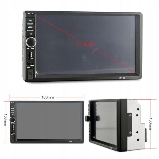 Player Video Auto dimensiune 2DIN, + Camera Marsarier INCLUSA, TouchScreen de 7 inch, 4 x 50W, model WDS-30 cu Bluetooth, Handsfree, Radio, MP3, WMA, MP4, AUX, Card, Telecomanda [4]