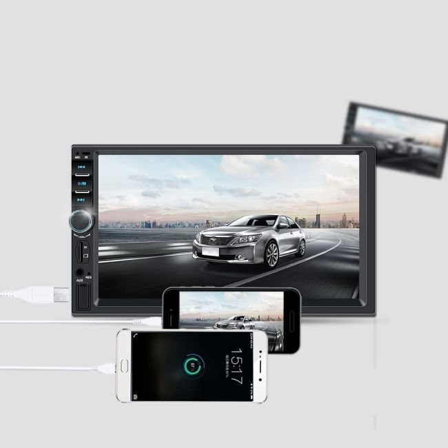 Player Video Auto dimensiune 2DIN, + Camera Marsarier INCLUSA, TouchScreen de 7 inch, 4 x 50W, model WDS-30 cu Bluetooth, Handsfree, Radio, MP3, WMA, MP4, AUX, Card, Telecomanda [3]