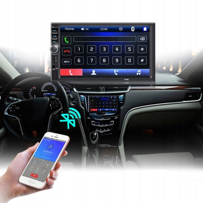 Player Video Auto dimensiune 2DIN, + Camera Marsarier INCLUSA, TouchScreen de 7 inch, 4 x 50W, model WDS-30 cu Bluetooth, Handsfree, Radio, MP3, WMA, MP4, AUX, Card, Telecomanda [2]