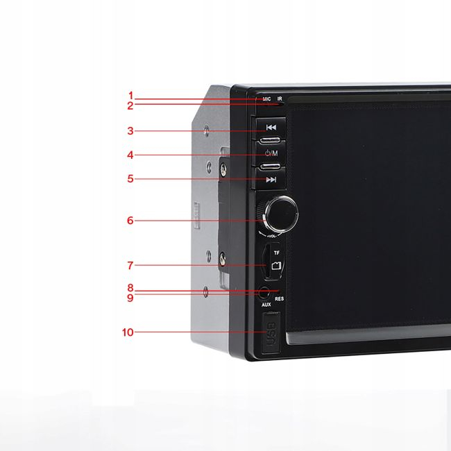 Player Video Auto, dimensiune 2DIN, TouchScreen de 7 inch, 4 x 50W, model WDS-30 cu Bluetooth, Handsfree, Radio, MP3, WMA, MP4, AUX, Card, Telecomanda, Functie Camera Marsarier [6]