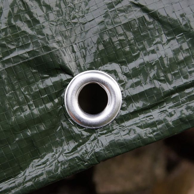 Prelata Impermeabila cu ochiuri metalice de prindere, dimensiune 6,0m x 8,0m, densitate 120g/m2, culoare verde [2]