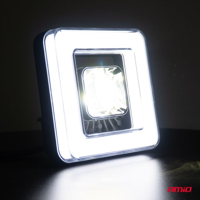 Proiector LED cu Angel Eye model AWL57, pozitie, semnalizare, faza lunga/scurta, pentru Off-Road, ATV, SSV, putere 45W, 8000lm, tensiune 9-36V, dimensiuni 114,5 x 114,5 x 51 mm [2]
